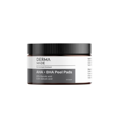 AHA + BHA Peel Pads from Derma Made. Glycolic and Saicylic acid